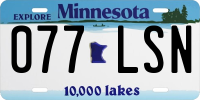 MN license plate 077LSN
