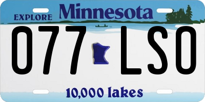MN license plate 077LSO