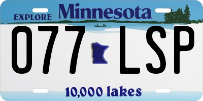 MN license plate 077LSP