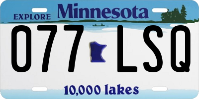 MN license plate 077LSQ