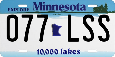 MN license plate 077LSS