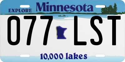 MN license plate 077LST