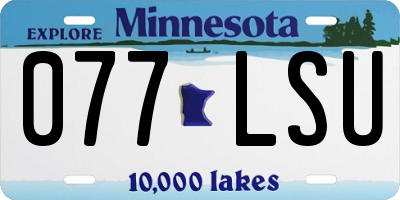MN license plate 077LSU