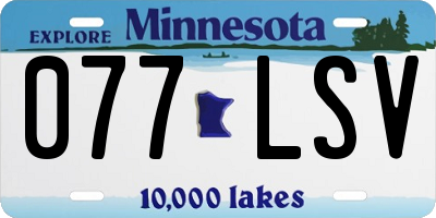 MN license plate 077LSV