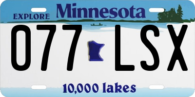 MN license plate 077LSX