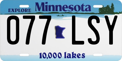MN license plate 077LSY