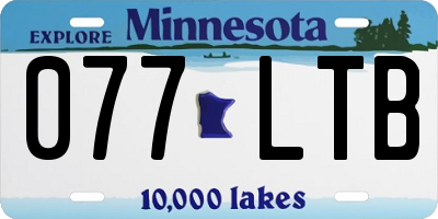 MN license plate 077LTB