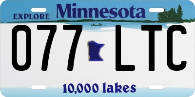 MN license plate 077LTC