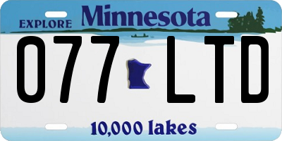 MN license plate 077LTD