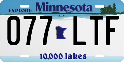 MN license plate 077LTF