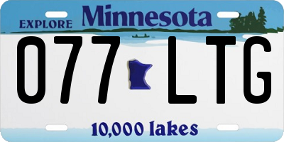MN license plate 077LTG