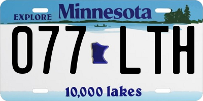 MN license plate 077LTH