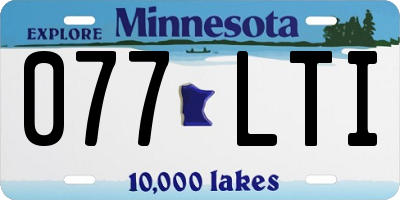MN license plate 077LTI
