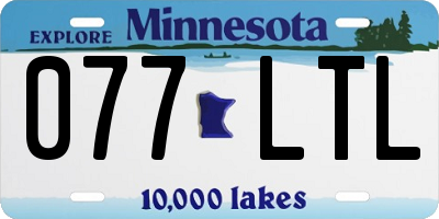 MN license plate 077LTL