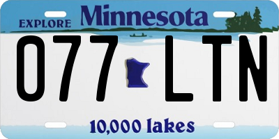 MN license plate 077LTN