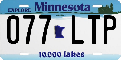 MN license plate 077LTP