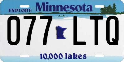 MN license plate 077LTQ