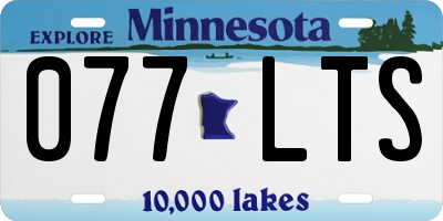 MN license plate 077LTS