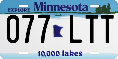 MN license plate 077LTT
