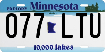 MN license plate 077LTU