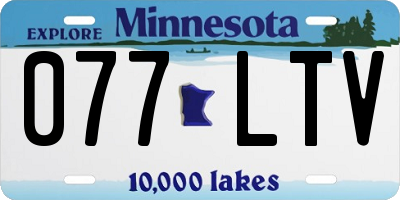 MN license plate 077LTV