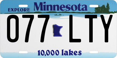 MN license plate 077LTY