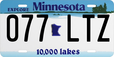 MN license plate 077LTZ