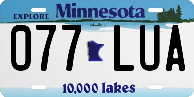MN license plate 077LUA