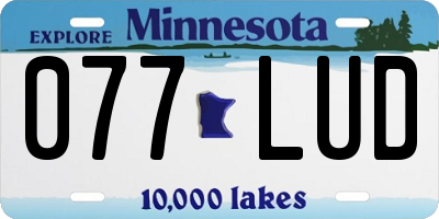 MN license plate 077LUD