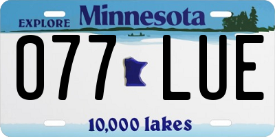 MN license plate 077LUE
