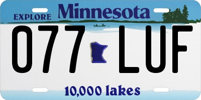 MN license plate 077LUF