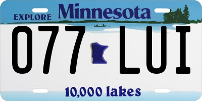 MN license plate 077LUI