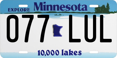 MN license plate 077LUL