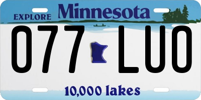 MN license plate 077LUO