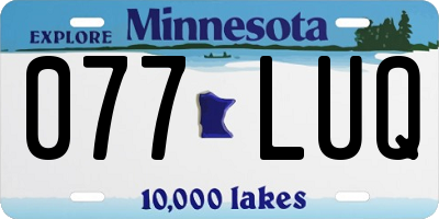 MN license plate 077LUQ