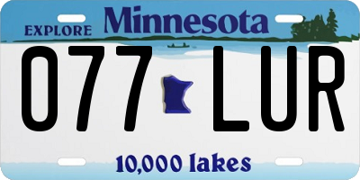 MN license plate 077LUR