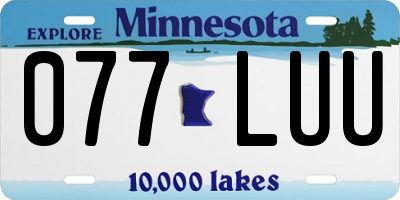 MN license plate 077LUU