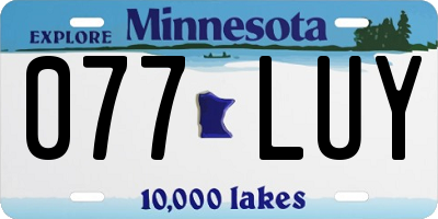MN license plate 077LUY