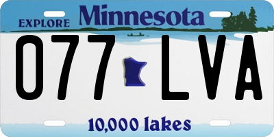 MN license plate 077LVA