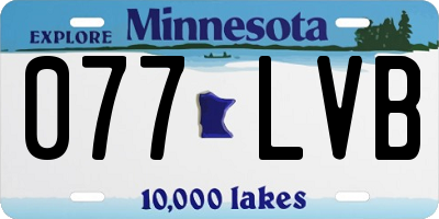 MN license plate 077LVB