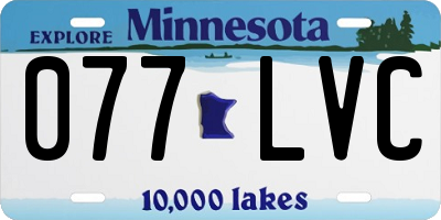 MN license plate 077LVC
