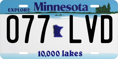 MN license plate 077LVD
