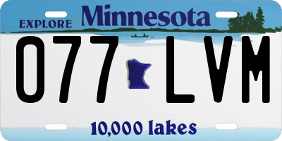 MN license plate 077LVM