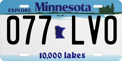 MN license plate 077LVO