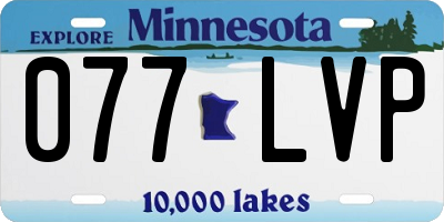 MN license plate 077LVP