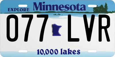 MN license plate 077LVR
