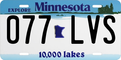 MN license plate 077LVS