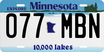 MN license plate 077MBN
