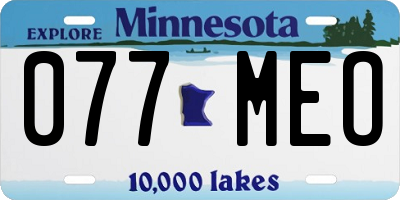 MN license plate 077MEO