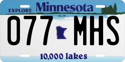 MN license plate 077MHS